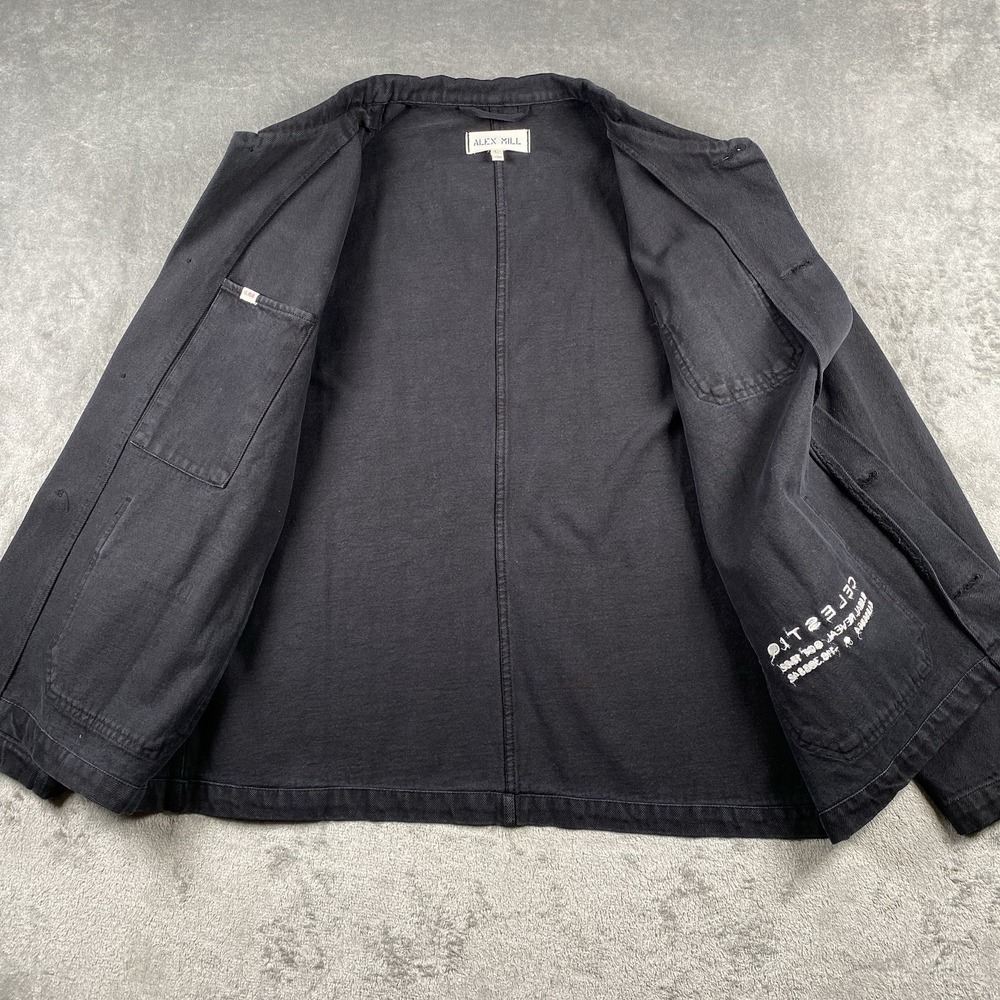 Alex Mill Britt Work Jacket Womens L Black Recycled Cotton Cadillac Celestiq - Picture 6 of 16